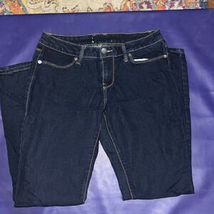 Dark Wash Denim Skinny Jeans – Classic Mid Rise Stretch Fit